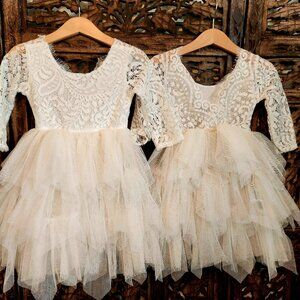 Ivory Lace Occasion Dress, 2T